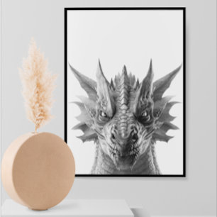 Realistisch drakenthema portret voor kinderkamer poster