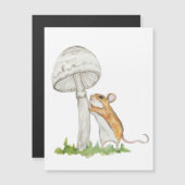 Realistisch een grappige veldmuis en paddenstoel (Voorkant / Achterkant)