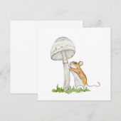 Realistisch een grappige veldmuis en paddenstoel (Voorkant / Achterkant)