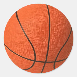 Realistisch en cool basketbal ronde sticker