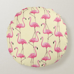Realistisch Flamingo Vogel Verticaal Patroon Rond Kussen