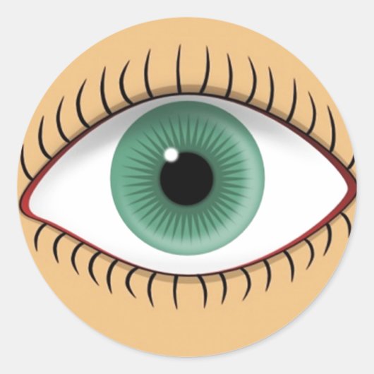 Realistisch Funny Human Eye Ronde Sticker (Voorkant)
