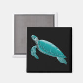 Realistisch geanimeerd Zee Turtle Magneet (Voorkant / Achterkant)
