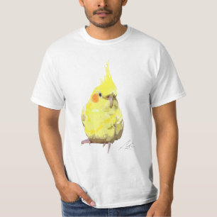 Realistisch geel cokatiel vogel moderne kunst t-shirt