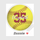 Realistisch geel meisje softbal custom-Cut Sticker (Vel)