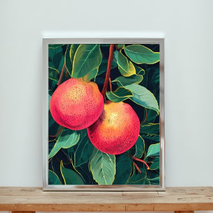 Realistisch granaatappel schilderij foto afdruk