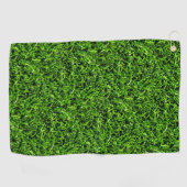 Realistisch grass fototextuur Funny Bright Green Golfhanddoek (Horizontaal)
