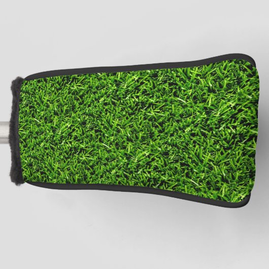 Realistisch grass fototextuur Funny Bright Green Golfheadcover (Voorkant)