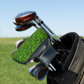 Realistisch grass fototextuur Funny Bright Green Golfheadcover (Insitu)
