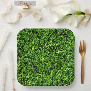Realistisch grass fototextuur Funny Bright Green Papieren Bordje