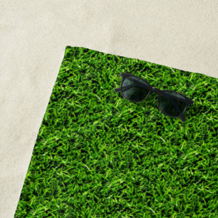 Realistisch grass fototextuur Funny Bright Green Strandlaken