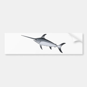 Realistisch grijs/grijze zwaardvis bumpersticker