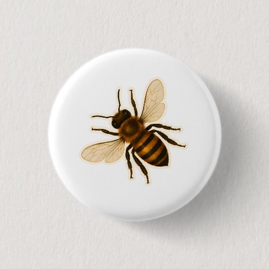 Realistisch honingbijenontwerp ronde button 3,2 cm (Voorkant)