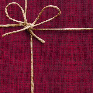 Realistisch Jute Rustiek Eenvoudig Magenta Bordeau Cadeaupapier