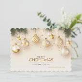 Realistisch kerstversieringsfeest Kaart (Staand voorkant)