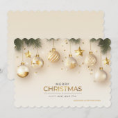 Realistisch kerstversieringsfeest Kaart (Voorkant / Achterkant)