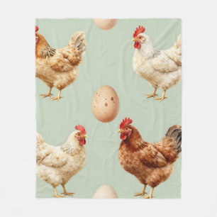 Realistisch Kippenboerderij Verse Eieren Patroon Fleece Deken