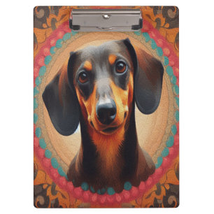 Realistisch kleurrijk Border Schattige Dachshund H Klembord