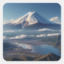 Realistisch landschap met Mount Fuji Japan Reis