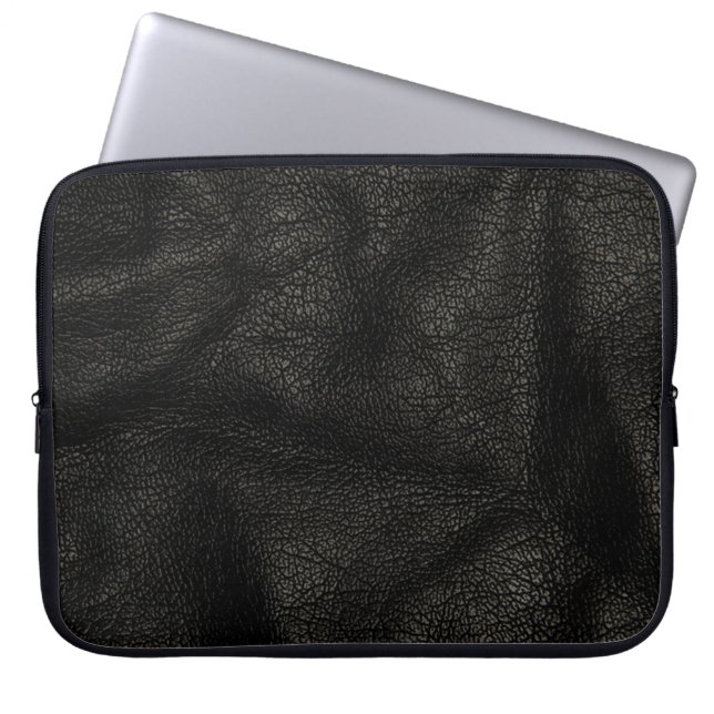 Realistisch lederen textiel laptop sleeve (Voorkant)
