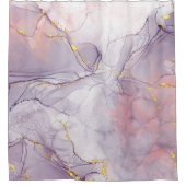 Realistisch liquide marmer met goud douchegordijn (Voorkant)