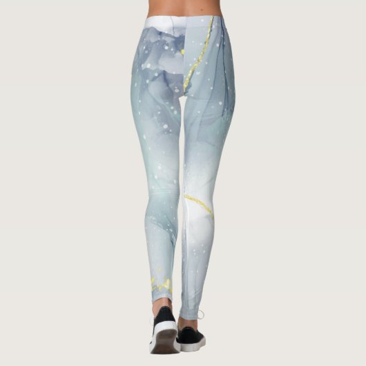 Realistisch liquide marmer met goud leggings (Achterkant)