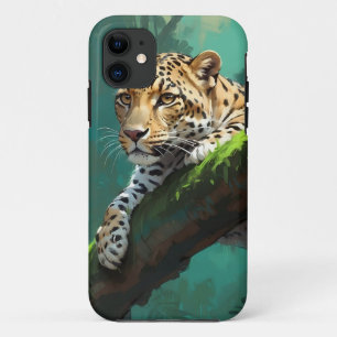 Realistisch luipaard in Oerwoud Animal Art iPhone 11 Hoesje