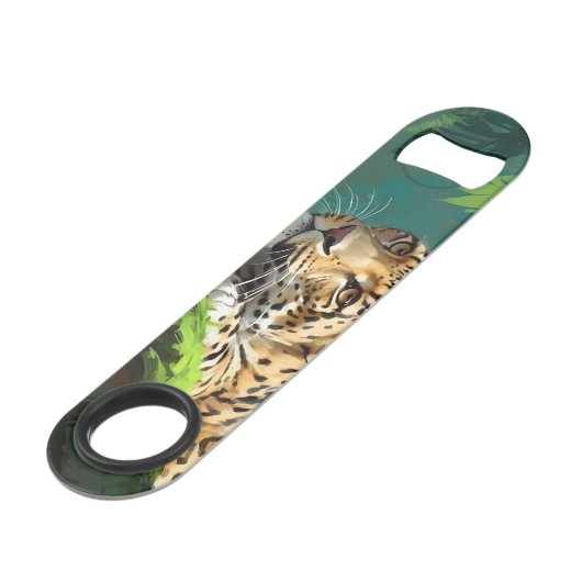 Realistisch luipaard in Oerwoud Animal Art Speed Flessenopener (Achterkant Gekanteld)