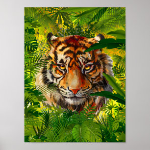 Realistisch Oerwoud Tiger Poster Art - Tiger