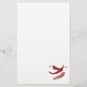 realistisch rode hete chilipepers grafisch voedsel briefpapier