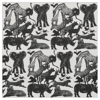 Realistisch Safari African Animal Natuur Fabric Stof