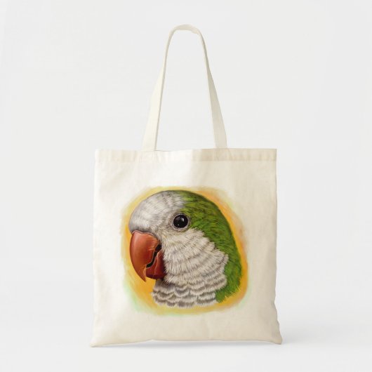 Realistisch schilderij van Quaker Parrot Tote Bag (Voorkant)