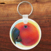 Realistisch schilderij van rode eclectus parrot sleutelhanger (Voorkant)