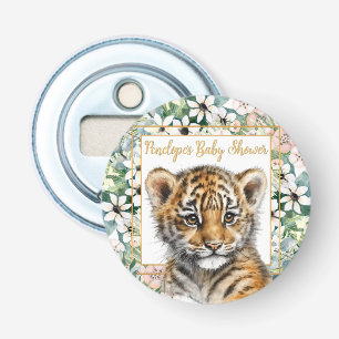 Realistisch Tiger Cub Genderneutraal Baby shower Button Flesopener
