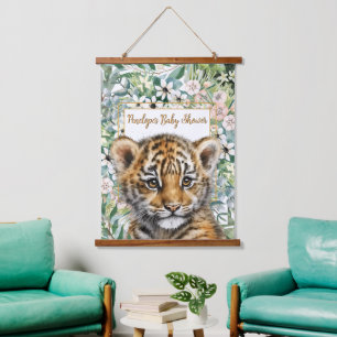 Realistisch Tiger Cub Genderneutraal Baby shower Hangend Wandkleed