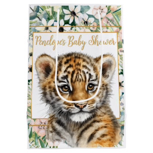 Realistisch Tiger Cub Genderneutraal Baby shower Medium Cadeauzakje