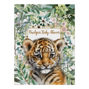 Realistisch Tiger Cub Genderneutraal Baby shower Perfect Poster