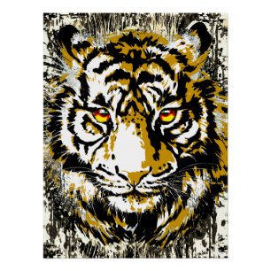 Realistisch tijger Poster Glossy - Cool Tiger Head Perfect Poster