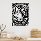 Realistisch tijger Poster - White Tiger Head (Keuken)