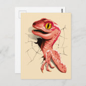 Realistisch Velociraptor Dinosaur Hatching Briefkaart (Voorkant / Achterkant)