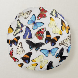 Realistisch vlinders collectie. rond kussen