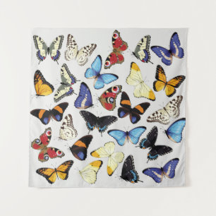 Realistisch vlinders collectie. wandkleed