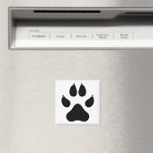 Realistisch Wolf Paw Print - zwart Magneet (Insitu (Vaatwasser))