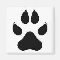Realistisch Wolf Paw Print - zwart