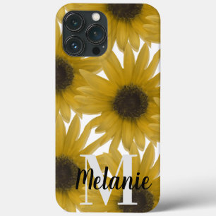 Realistisch Zonnebloemen Patroon Naam iPhone 13 Pro Max Hoesje