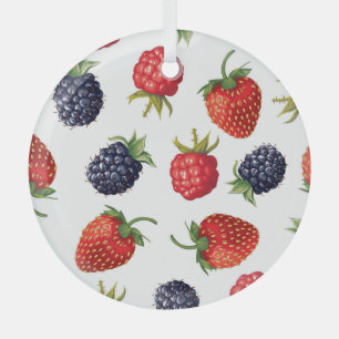 Realistische bessen Heerlijk naadloos patroon Glas Ornament