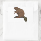 Realistische Bever Rechthoekige Sticker (Tas)