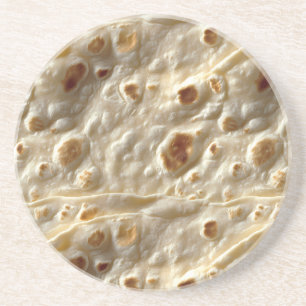 Realistische bloemtortilla zandsteen onderzetter
