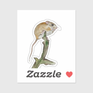 Realistische boommuis in een waterverf sticker