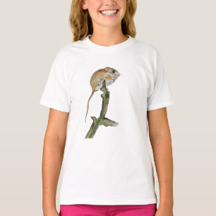 Realistische boommuis in een waterverf t-shirt
